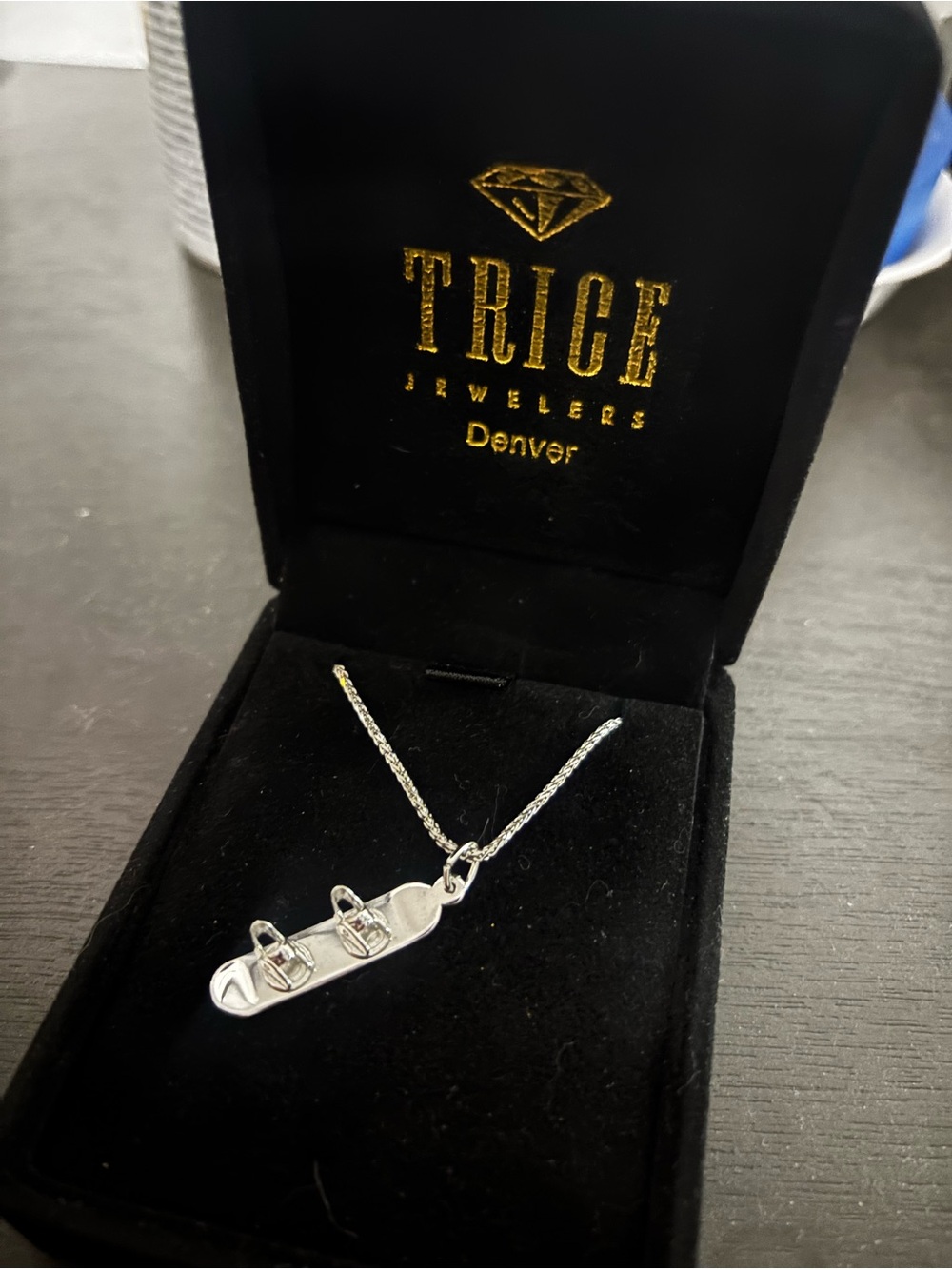Trice Jewelers Silver Snowboard Necklace